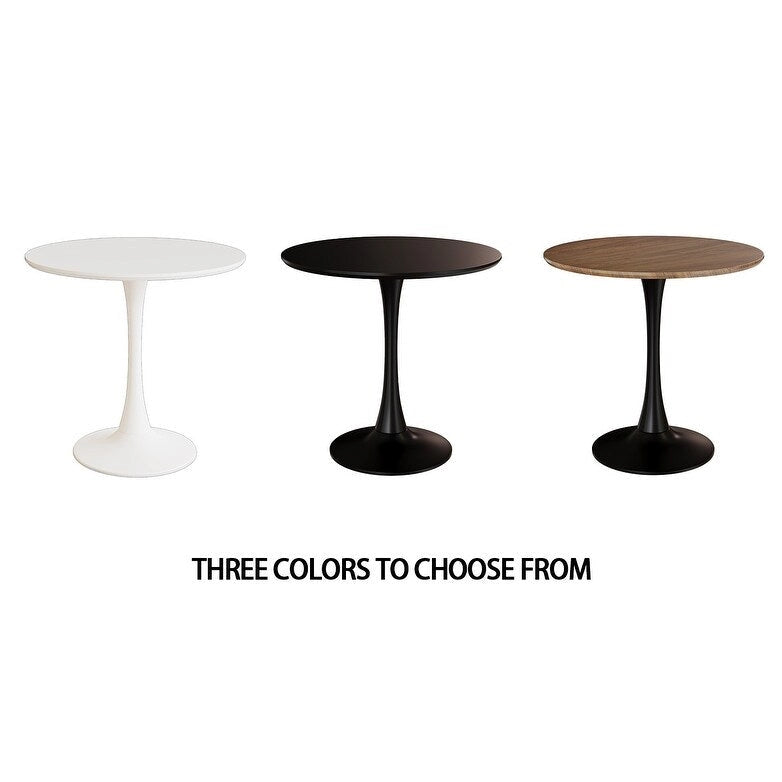 Tavolo rotondo Tulip, noce+nero / bianco / nero, base a piedistallo, 2–4 posti a sedere