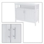 Credenza in MDF Bianca/Marrone, 1 Anta + Vano a Giorno, Montaggio da 1 Persona