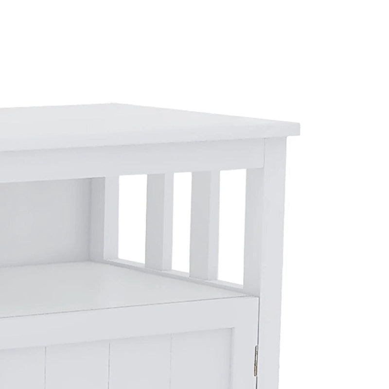 Credenza in MDF Bianca/Marrone, 1 Anta + Vano a Giorno, Montaggio da 1 Persona