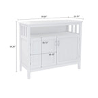 Credenza in MDF Bianca/Marrone, 1 Anta + Vano a Giorno, Montaggio da 1 Persona