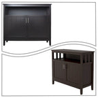 Credenza in MDF Bianca/Marrone, 1 Anta + Vano a Giorno, Montaggio da 1 Persona