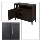Credenza in MDF Bianca/Marrone, 1 Anta + Vano a Giorno, Montaggio da 1 Persona