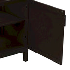 Credenza in MDF Bianca/Marrone, 1 Anta + Vano a Giorno, Montaggio da 1 Persona