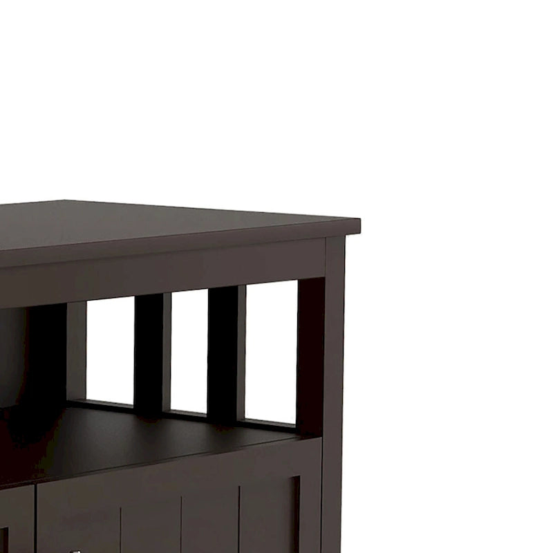 Credenza in MDF Bianca/Marrone, 1 Anta + Vano a Giorno, Montaggio da 1 Persona
