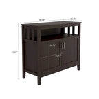 Credenza in MDF Bianca/Marrone, 1 Anta + Vano a Giorno, Montaggio da 1 Persona