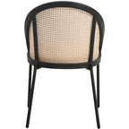 Sedia da pranzo in vinile con schienale in vimini – Grigio chiaro / Verde oliva / Crema / Tortora / Antracite, 1 posto