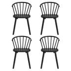 Sedia da pranzo senza braccioli Spindle Back nera / bianca / caffè scuro / noce, set da 4