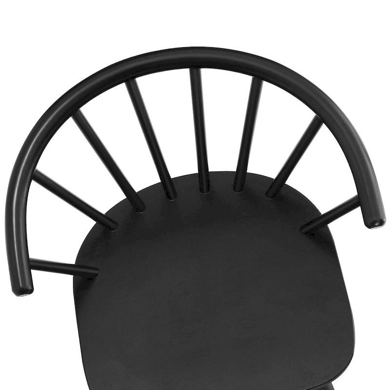 Sedia da pranzo senza braccioli Spindle Back nera / bianca / caffè scuro / noce, set da 4