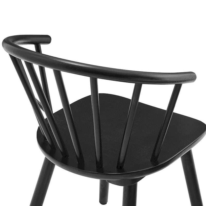 Sedia da pranzo senza braccioli Spindle Back nera / bianca / caffè scuro / noce, set da 4