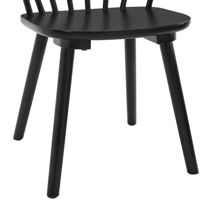 Sedia da pranzo senza braccioli Spindle Back nera / bianca / caffè scuro / noce, set da 4