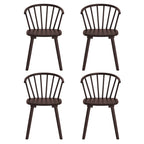 Sedia da pranzo senza braccioli Spindle Back nera / bianca / caffè scuro / noce, set da 4