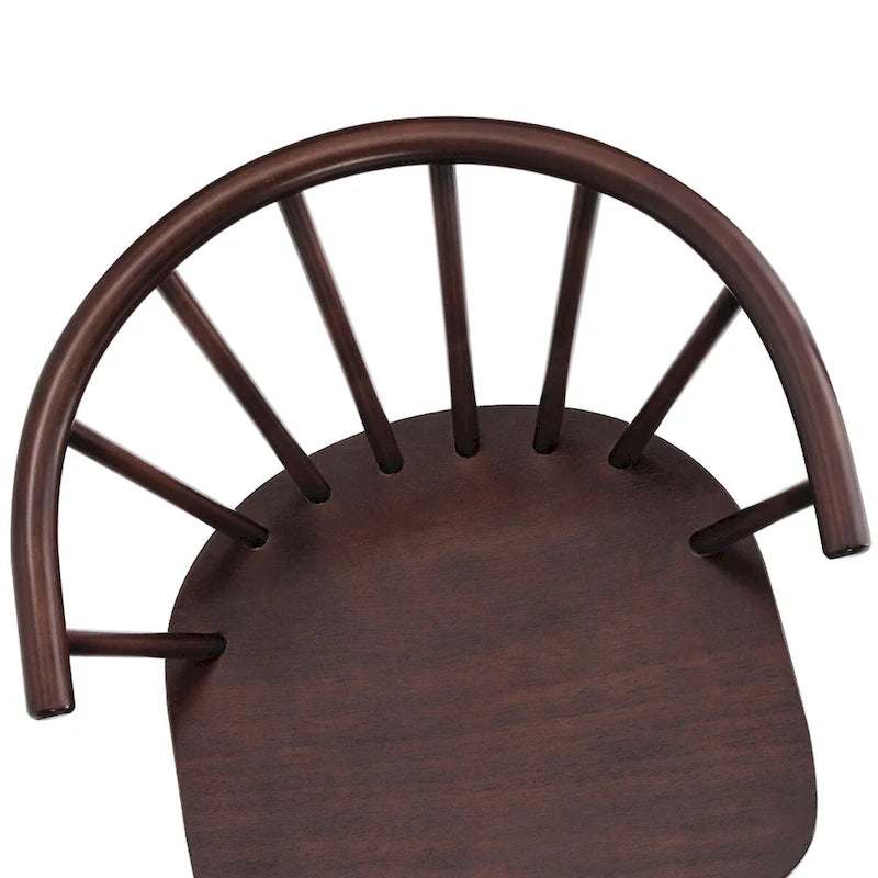 Sedia da pranzo senza braccioli Spindle Back nera / bianca / caffè scuro / noce, set da 4