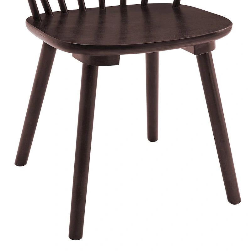 Sedia da pranzo senza braccioli Spindle Back nera / bianca / caffè scuro / noce, set da 4