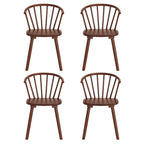 Sedia da pranzo senza braccioli Spindle Back nera / bianca / caffè scuro / noce, set da 4