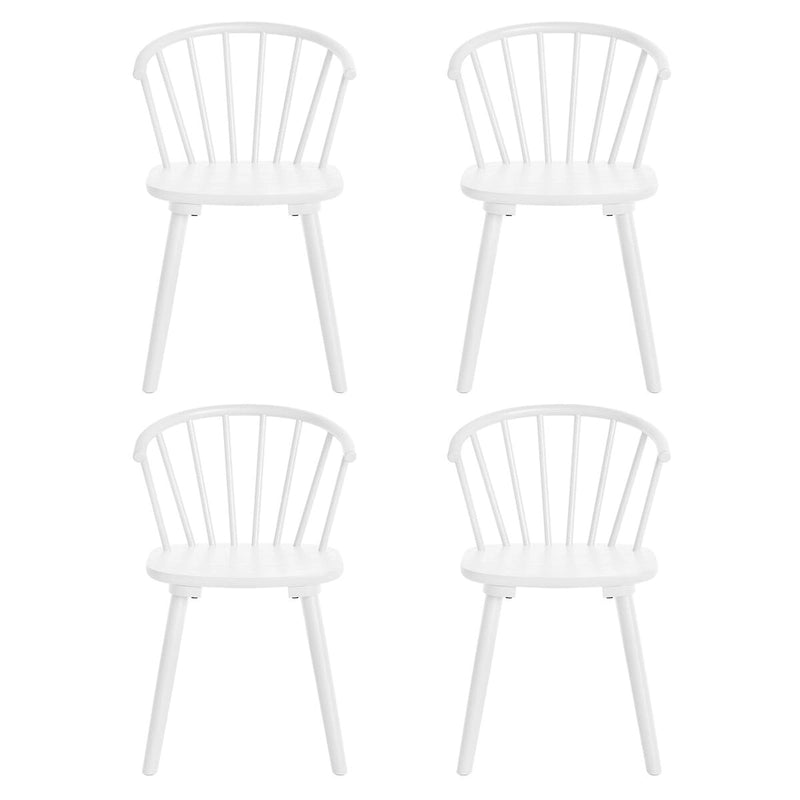 Sedia da pranzo senza braccioli Spindle Back nera / bianca / caffè scuro / noce, set da 4