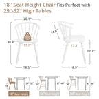 Sedia da pranzo senza braccioli Spindle Back nera / bianca / caffè scuro / noce, set da 4