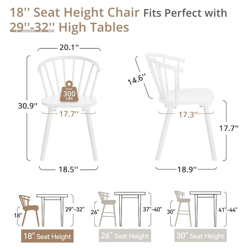 Sedia da pranzo senza braccioli Spindle Back nera / bianca / caffè scuro / noce, set da 4