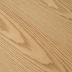 Madia in legno di frassino color beige naturale con gambe dorate, stile a 4 ante