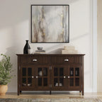 Brunette Brown Credenza a buffet transizionale a 4 ante – Adatta 1 famiglia