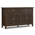 Brunette Brown Credenza a buffet transizionale a 4 ante – Adatta 1 famiglia