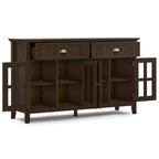 Brunette Brown Credenza a buffet transizionale a 4 ante – Adatta 1 famiglia