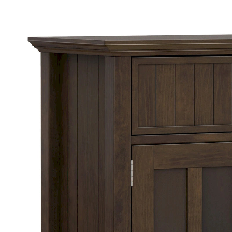 Brunette Brown Credenza a buffet transizionale a 4 ante – Adatta 1 famiglia