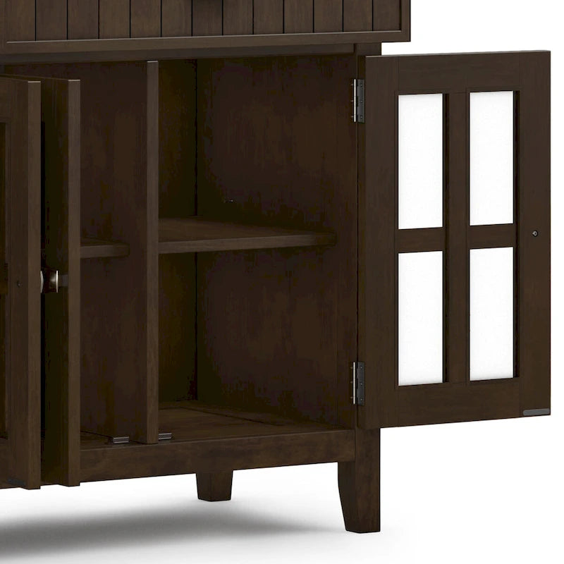 Brunette Brown Credenza a buffet transizionale a 4 ante – Adatta 1 famiglia