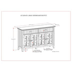 Brunette Brown Credenza a buffet transizionale a 4 ante – Adatta 1 famiglia