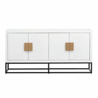 Credenza a 4 ante nera / bianca / blu notte con ripiani regolabili