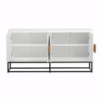 Credenza a 4 ante nera / bianca / blu notte con ripiani regolabili