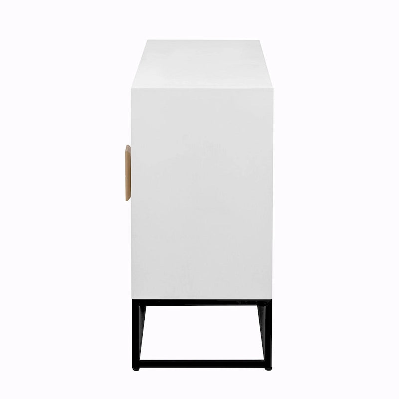 Credenza a 4 ante nera / bianca / blu notte con ripiani regolabili