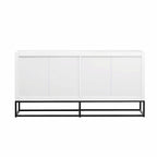 Credenza a 4 ante nera / bianca / blu notte con ripiani regolabili