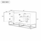 Credenza a 4 ante nera / bianca / blu notte con ripiani regolabili