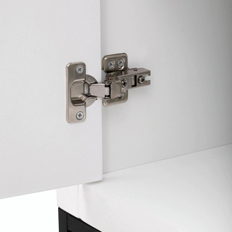 Credenza a 4 ante nera / bianca / blu notte con ripiani regolabili