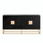 Credenza a 4 ante nera / bianca / blu notte con ripiani regolabili