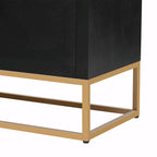 Credenza a 4 ante nera / bianca / blu notte con ripiani regolabili