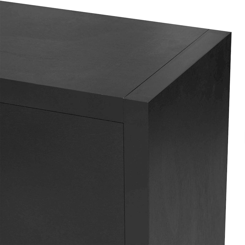 Credenza a 4 ante nera / bianca / blu notte con ripiani regolabili