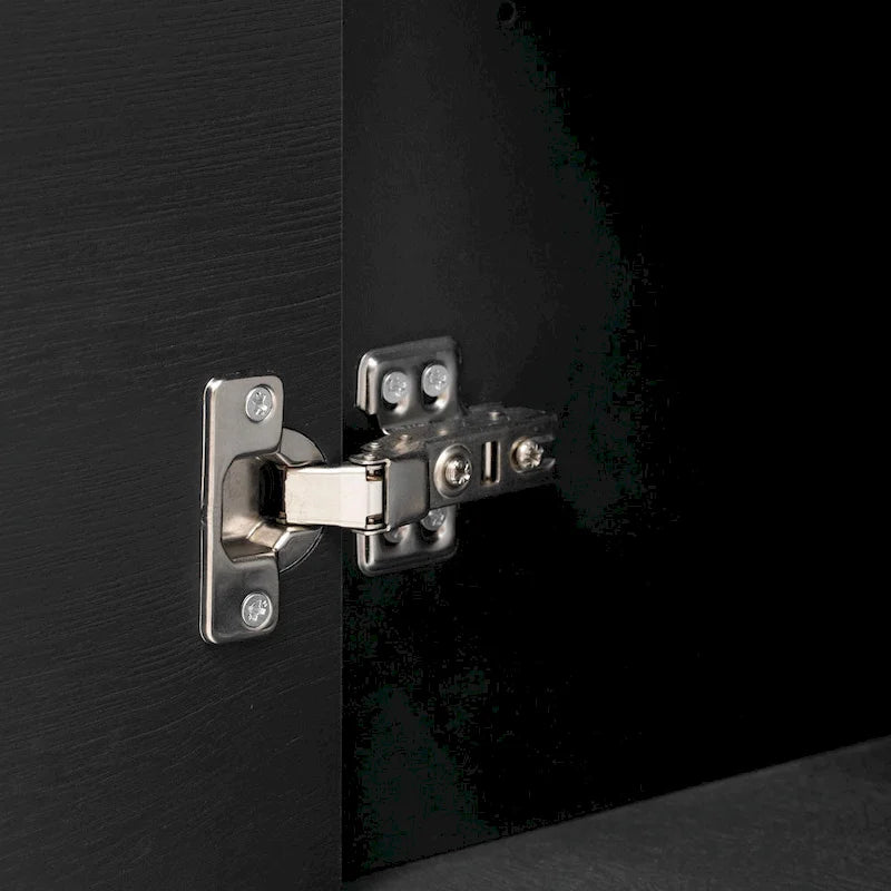 Credenza a 4 ante nera / bianca / blu notte con ripiani regolabili