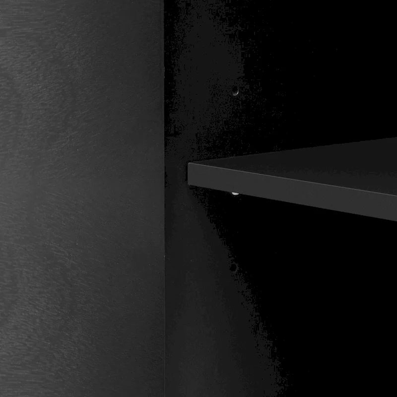 Credenza a 4 ante nera / bianca / blu notte con ripiani regolabili