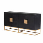 Credenza a 4 ante nera / bianca / blu notte con ripiani regolabili