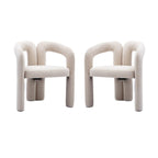 Contemporary Designed Fabric Upholstered Accent/Dining Chair /Barrel Side Chairs Kitchen Armchair for Living Room set of 2