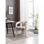 Sedia da pranzo con braccioli e schienale a botte in velluto beige/oliva/nero, set da 2