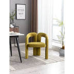 Sedia da pranzo con braccioli e schienale a botte in velluto beige/oliva/nero, set da 2