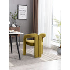 Sedia da pranzo con braccioli e schienale a botte in velluto beige/oliva/nero, set da 2