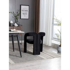 Sedia da pranzo con braccioli e schienale a botte in velluto beige/oliva/nero, set da 2