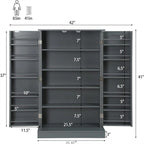 Mobiletto portaoggetti autoportante con ante e ripiani regolabili blu / rosso / grigio / bianco, 1 persona