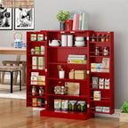 Mobiletto portaoggetti autoportante con ante e ripiani regolabili blu / rosso / grigio / bianco, 1 persona