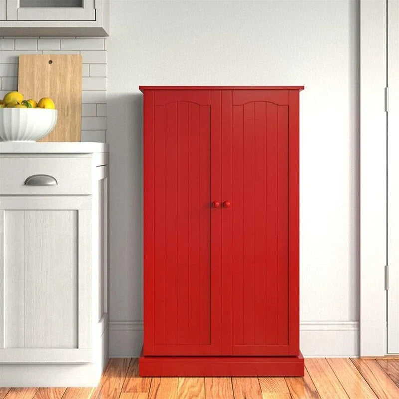 Mobiletto portaoggetti autoportante con ante e ripiani regolabili blu / rosso / grigio / bianco, 1 persona