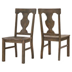 Sedia da pranzo Brown Fiddle Back, stile rustico, set da 2