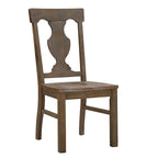 Sedia da pranzo Brown Fiddle Back, stile rustico, set da 2